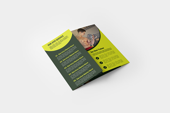 GYM Tri Fold Brochure Template in Brochure Templates - product preview 4