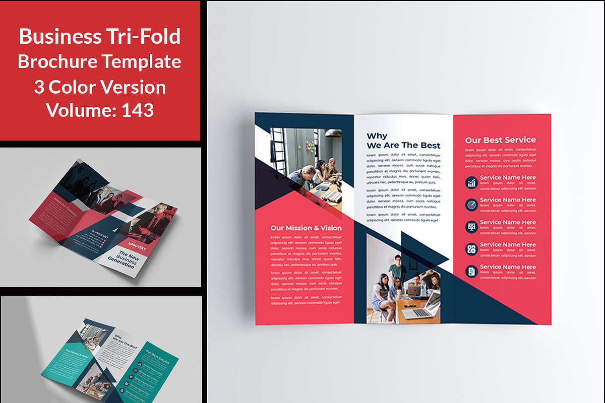 Modern business tri fold brochure in Brochure Templates - product preview 8