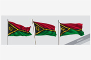 Set of Vanuatu waving flag vector