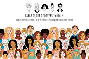 Women's diversity faces pattern