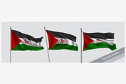 Set of Western Sahara flags vector