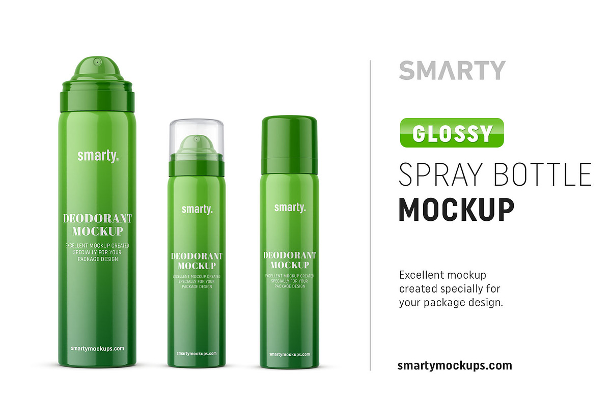 Glossy deodornat bottle mockup in Product Mockups - product preview 8