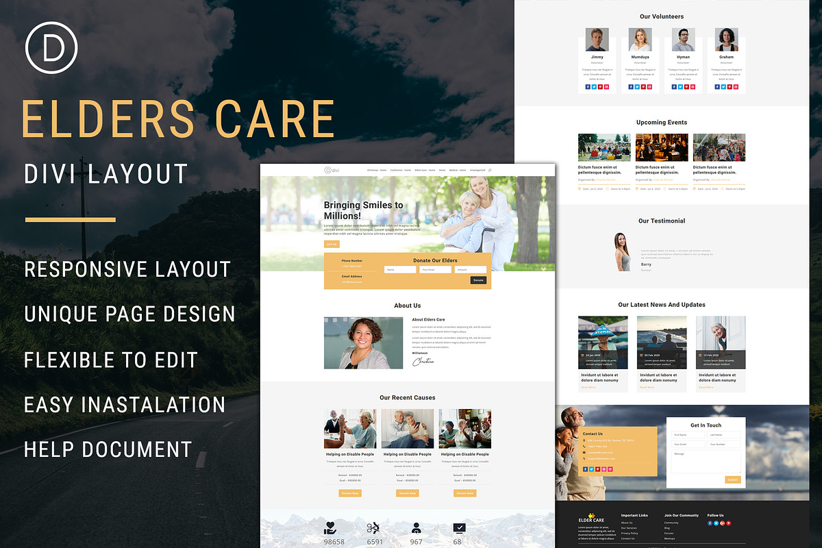 Elder Care - Divi Child Theme Layout in WordPress Landing Page Themes - product preview 8