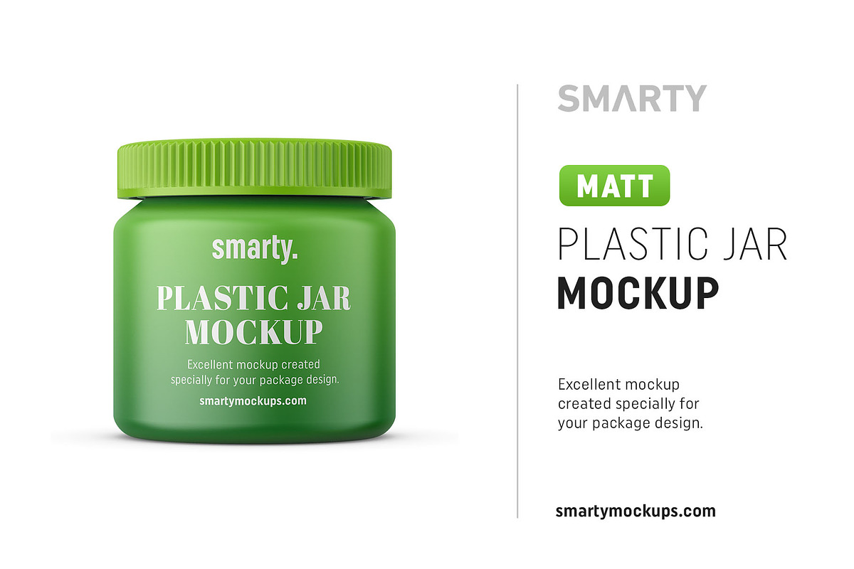Matt plastic jar mockup in Product Mockups - product preview 8
