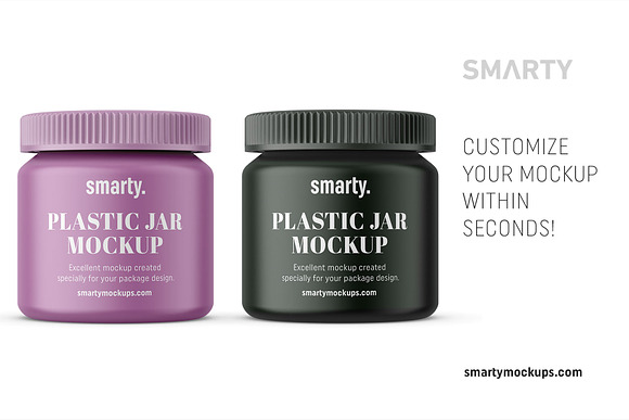 Matt plastic jar mockup in Product Mockups - product preview 2