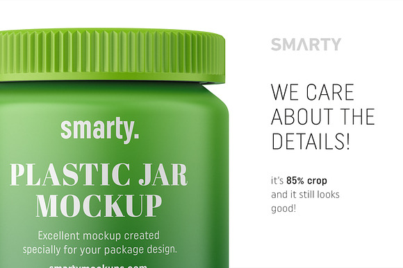 Matt plastic jar mockup in Product Mockups - product preview 3