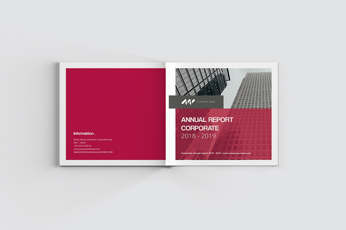 Red Square Annual Report in Brochure Templates - product preview 8