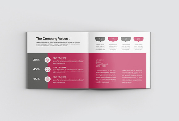 Red Square Annual Report in Brochure Templates - product preview 5