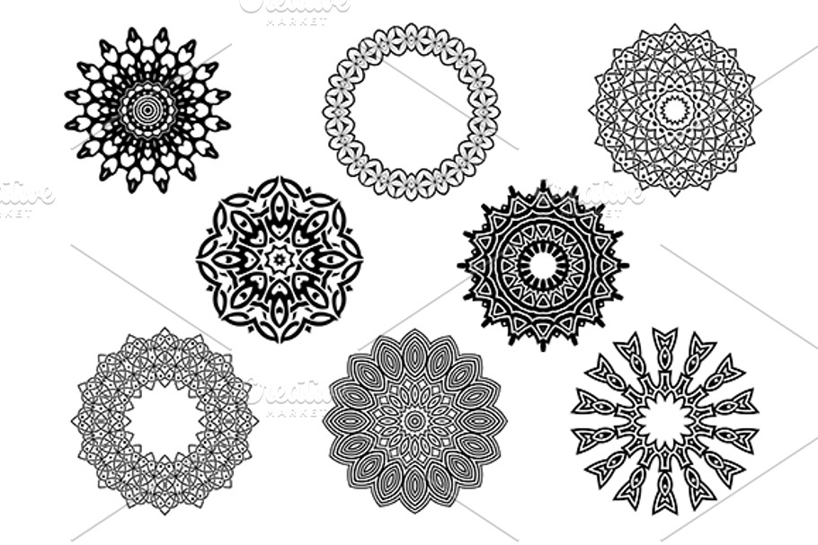 Circle vignette lace ornaments set in Graphics - product preview 8