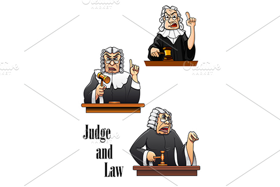 Cartoon judge characters in Graphics - product preview 8