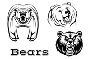 Angry grizzly bears characters