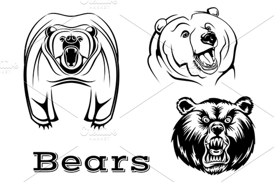 Angry grizzly bears characters in Graphics - product preview 8