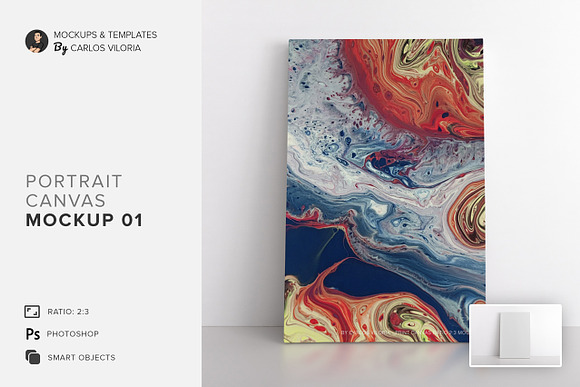 Portrait Canvas Ratio 2x3 Mockup 01 in Print Mockups - product preview 3