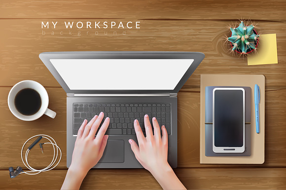 Vector workplace mockups in Mockup Templates - product preview 1