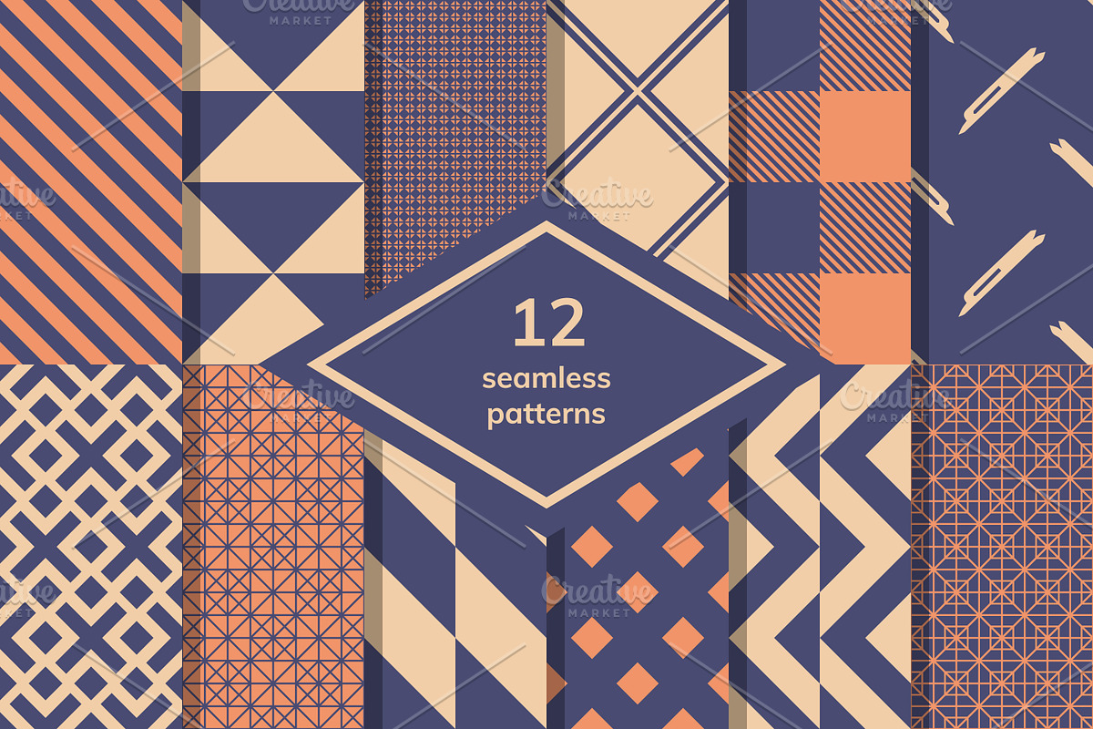 Seamless geometric patterns in Patterns - product preview 8