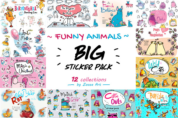 BIG sticker pack 12 collections