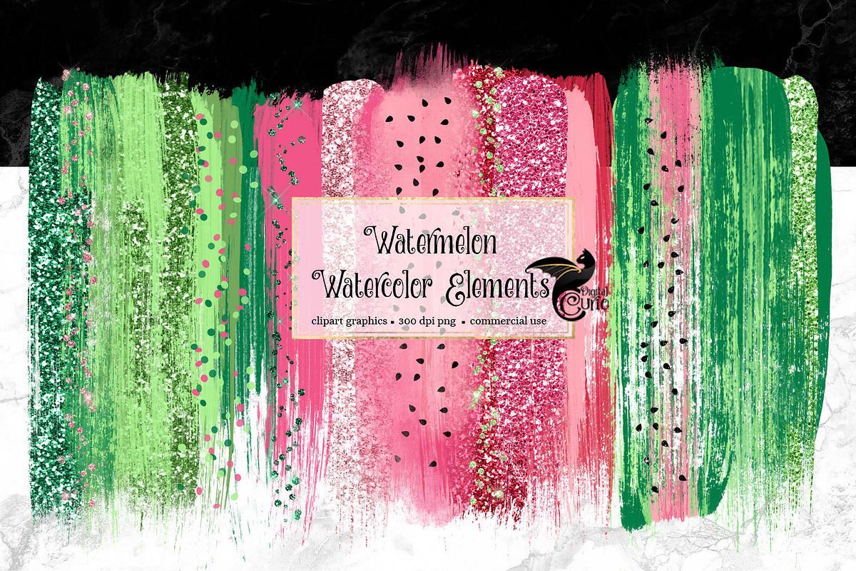 Watermelon Watercolor Elements in Illustrations - product preview 8
