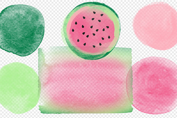 Watermelon Watercolor Elements in Illustrations - product preview 3