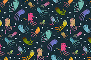 Octopus Seamless Pattern Background