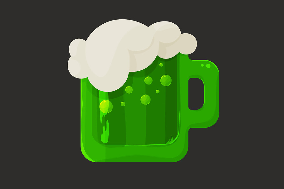 Stylized green beer and foam in Graphics - product preview 8