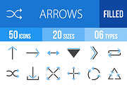 50 Arrows Blue & Black Icons