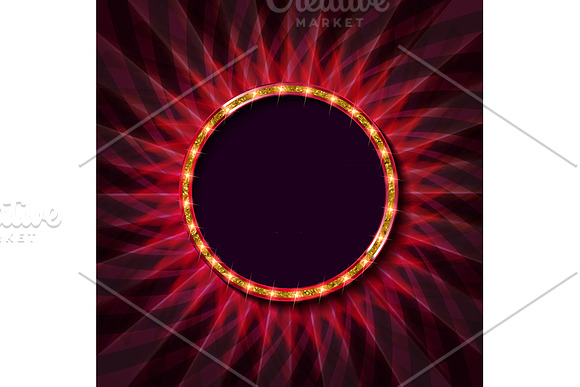 Red neon round frame. in Graphics - product preview 1