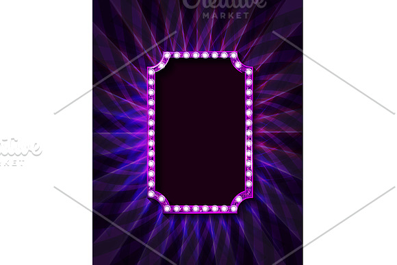 Purple neon abstract shape frames in Graphics - product preview 1