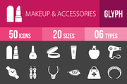 50 Makeup&Accessories Glyph Inverted
