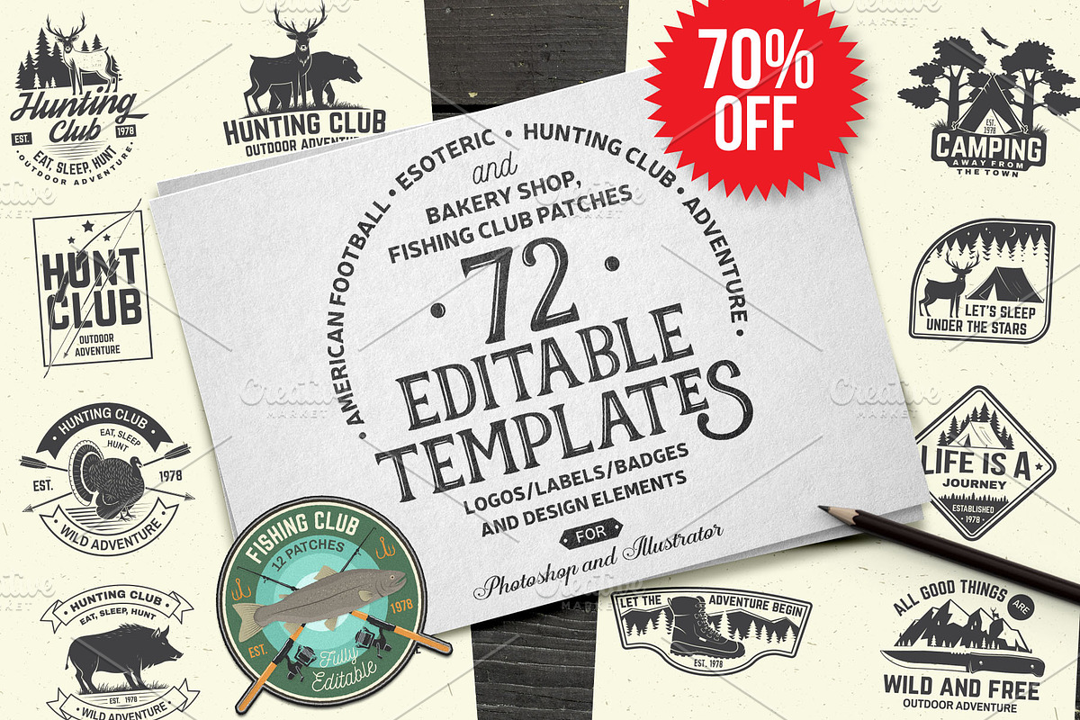 72 Badges Graphics Part.4 in Logo Templates - product preview 8