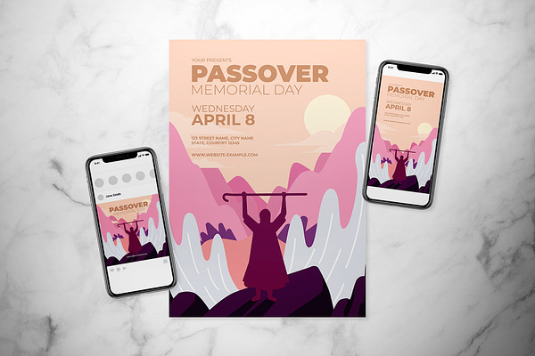 Passover Memorial Day Flyer Set