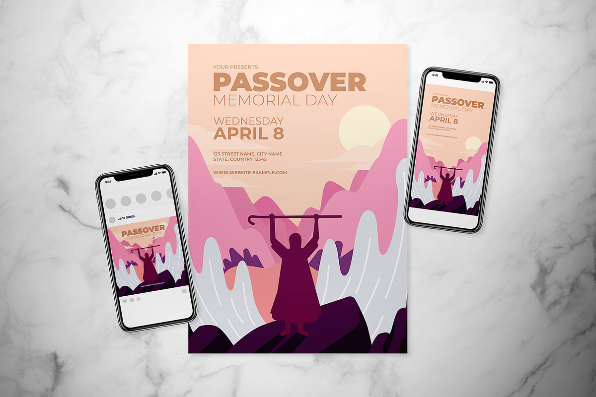 Passover Memorial Day Flyer Set in Flyer Templates - product preview 8