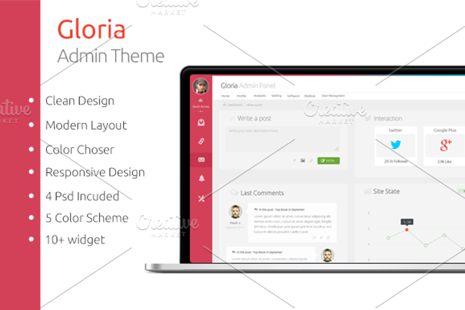 Gloria Admin Panel in Bootstrap Themes - product preview 8