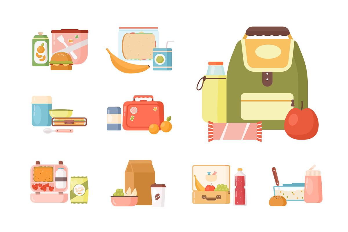 Kid lunch box set in Illustrations - product preview 8