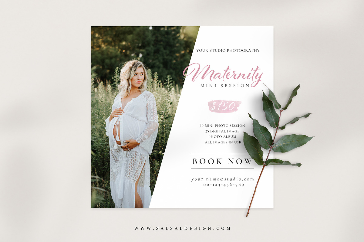 Maternity Session Template Mini079 in Card Templates - product preview 8