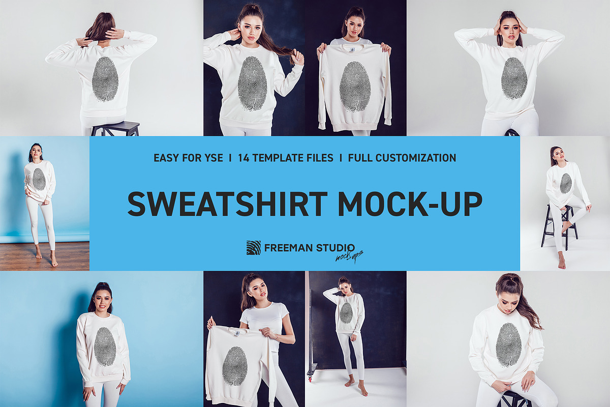 Sweatshirt Mock-Up Set in Mockup Templates - product preview 8