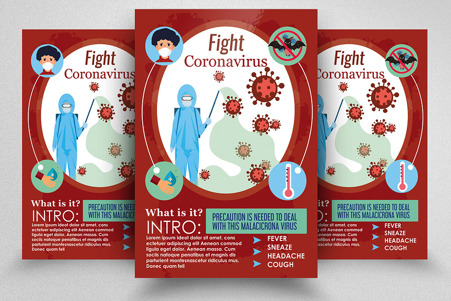 Fight With Corona virus Flyer in Flyer Templates - product preview 8