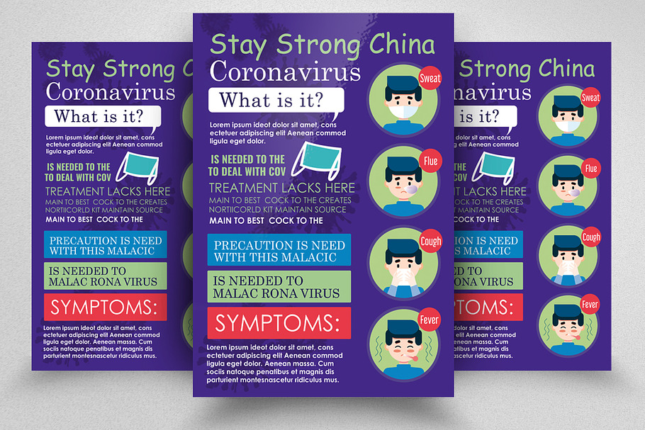 Coronavirus-Stay Strong China Flyer in Flyer Templates - product preview 8