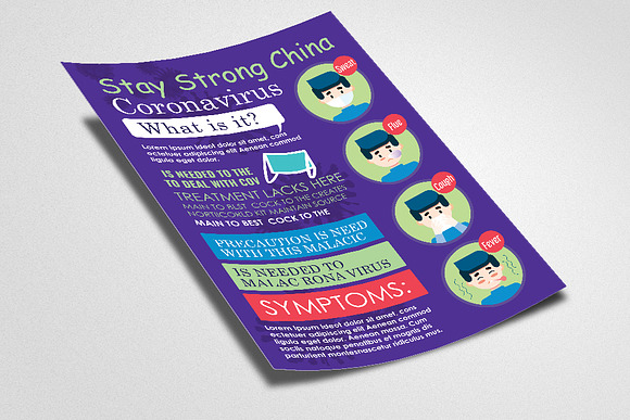 Coronavirus-Stay Strong China Flyer in Flyer Templates - product preview 1