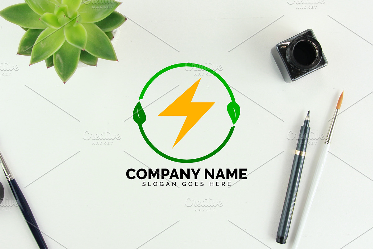 eco bolt logo in Logo Templates - product preview 8