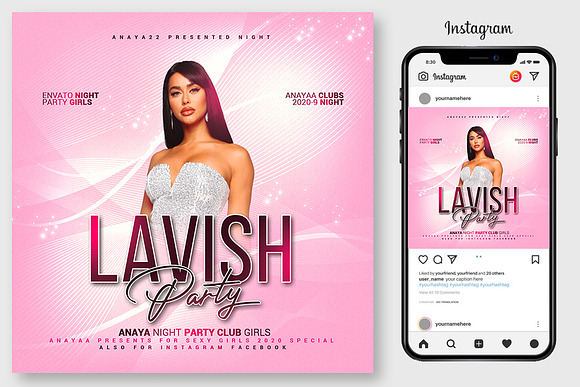 3 Sexy Ladies Tropìcal Night Flyers in Flyer Templates - product preview 1