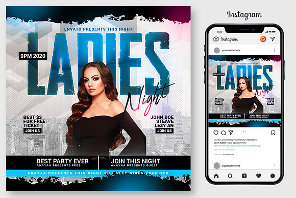3 Sensual Night Flyers Bundle in Flyer Templates - product preview 1