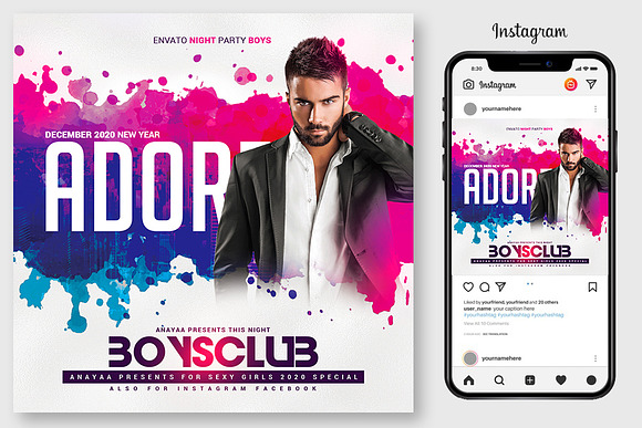 3 Night Club Flyers Bundle in Flyer Templates - product preview 2