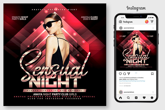 12 Night Club Flyers Bundle in Flyer Templates - product preview 3