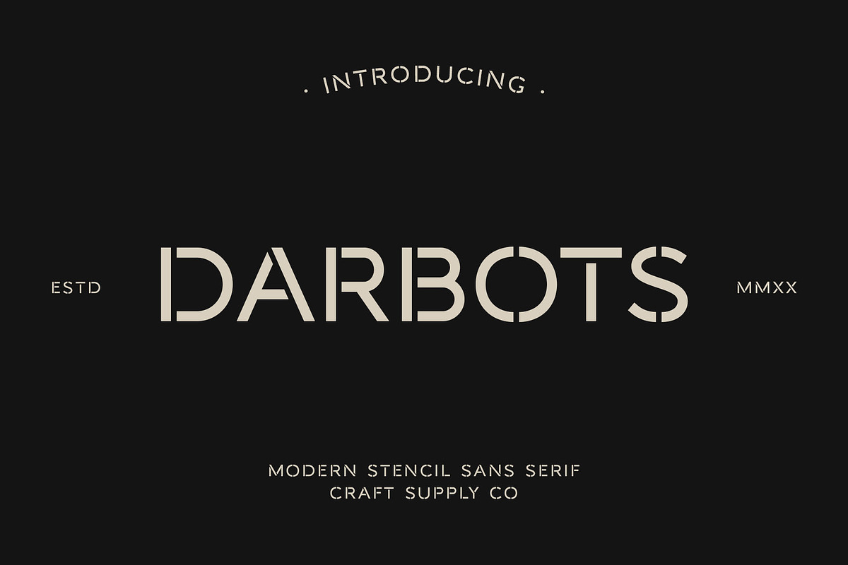Darbots - Modern Stencil Sans Serif in Sans-Serif Fonts - product preview 8