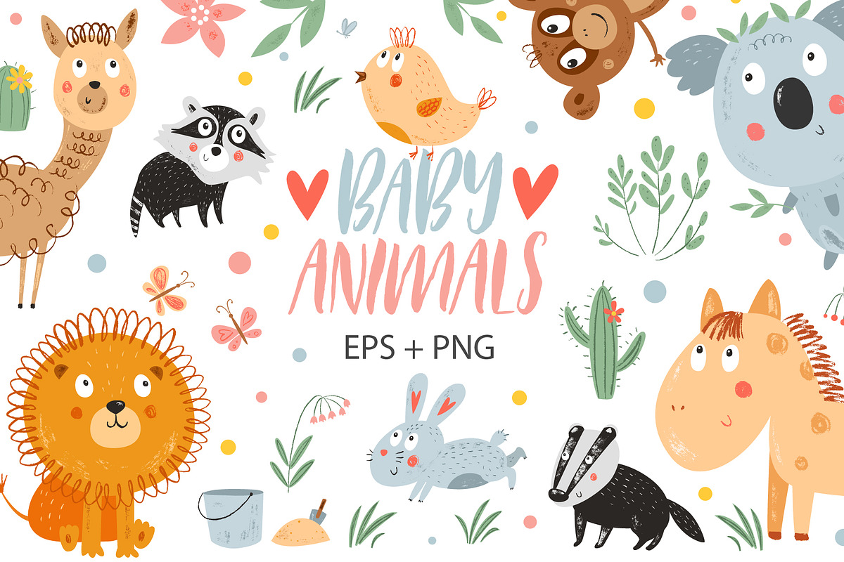 Baby animals vector clipart in Illustrations - product preview 8