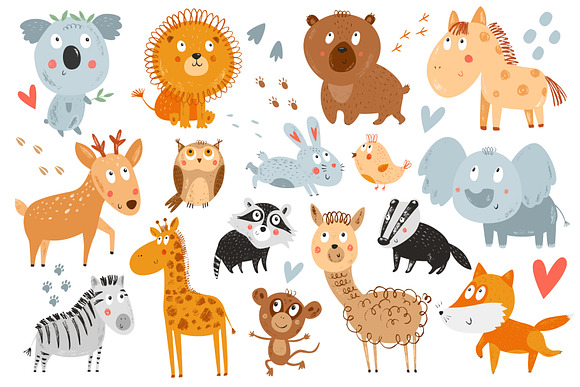 Baby animals vector clipart in Illustrations - product preview 1