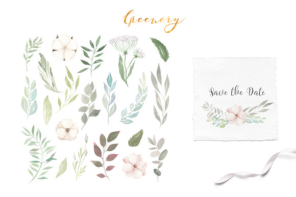 Watercolor Greenery Eucalyptus Set in Graphics - product preview 2