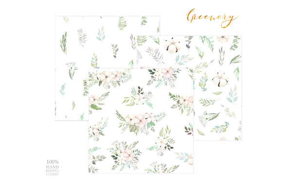 Watercolor Greenery Eucalyptus Set in Graphics - product preview 9