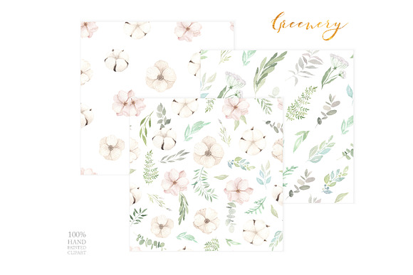 Watercolor Greenery Eucalyptus Set in Graphics - product preview 10