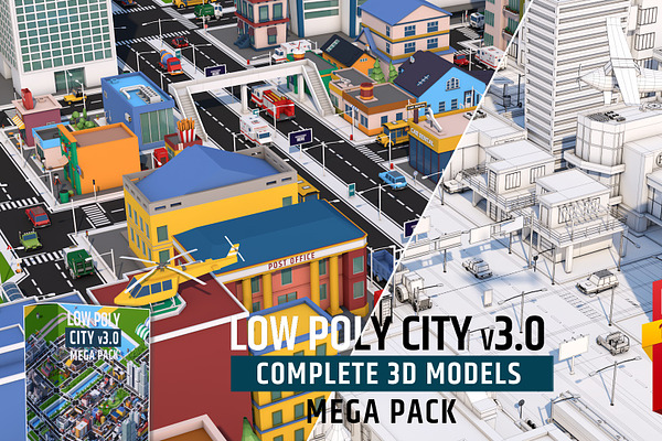 Low Poly City Mega Pack v3.0